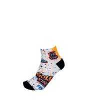 HIT AND HOPE Quarter-Socken – Graffiti Golf King White Orange